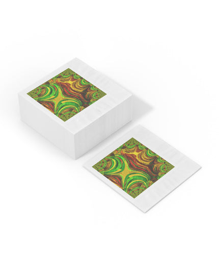 Uzi Spiral Beta White Coined Napkins, 6.5" x 6.5"