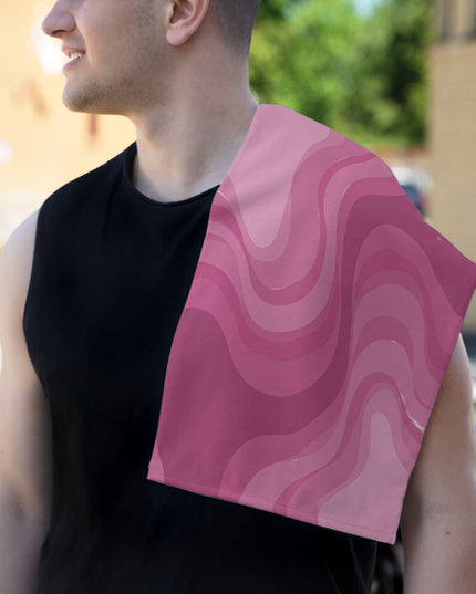 Pinky Mauve Wavey Rally Towel, 11" x 18"