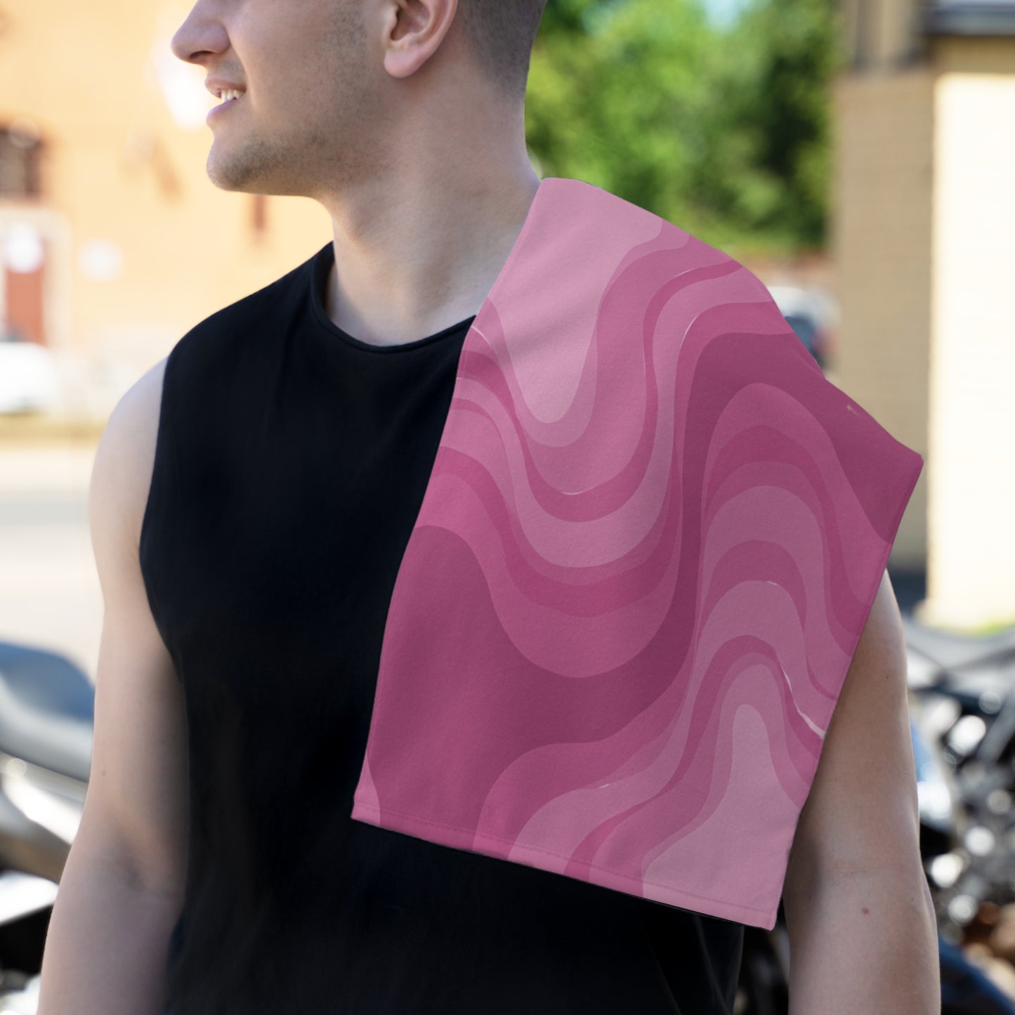 Pinky Mauve Wavey Rally Towel, 11" x 18"