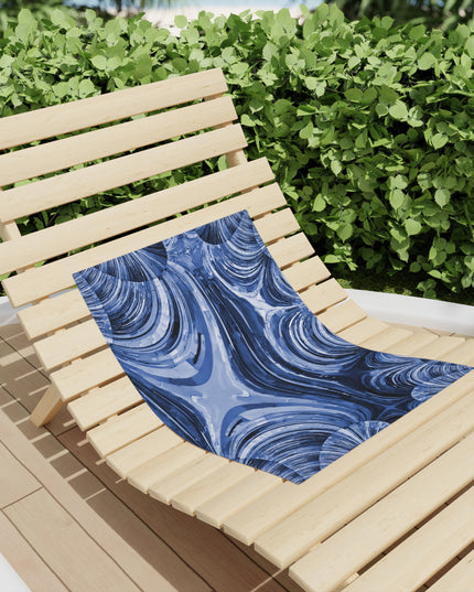 Uzi Spiral Deep Blue Beach Towel, 18" x 27"