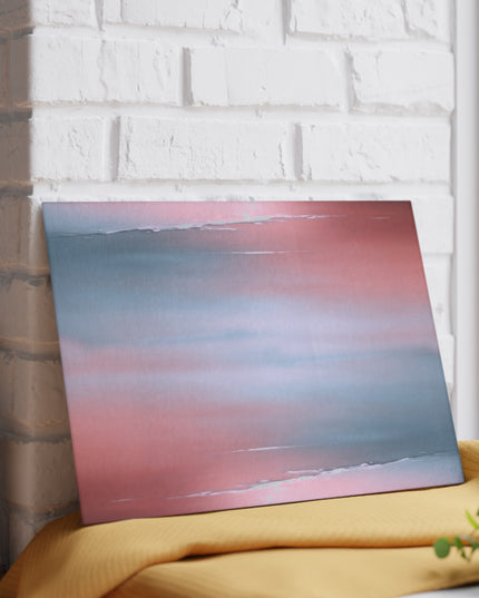 Gray Sea Pink Fog 8" x 11" Glass Cutting Board