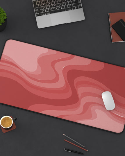 Power Red Wavey 16" x 32" Desk Mat
