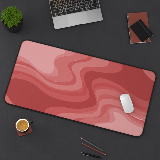 Power Red Wavey 16" x 32" Desk Mat