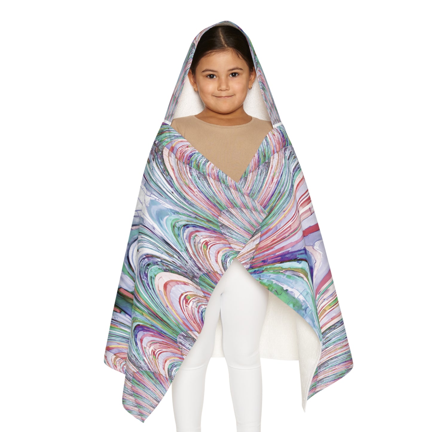 Uzi Spiral Pastels Youth Hooded Towel, 24" x 48"