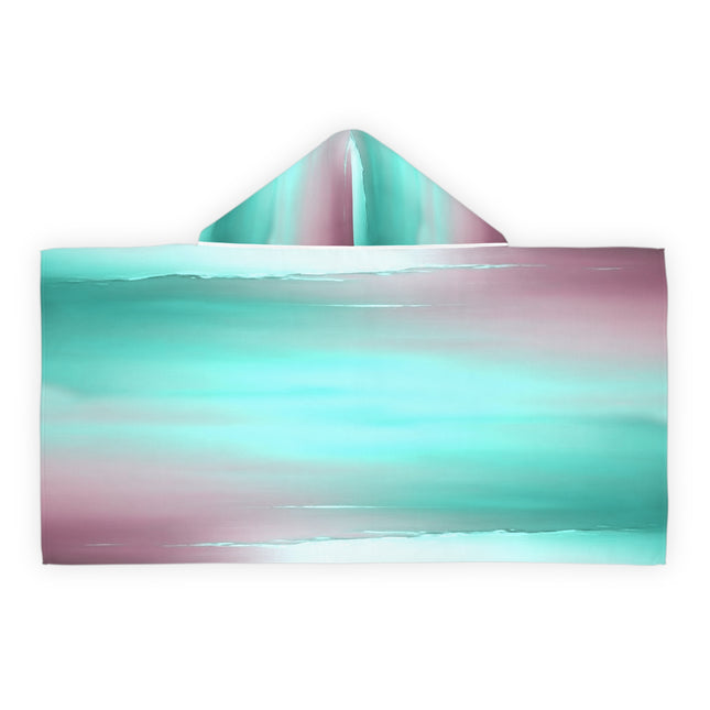 Green Sea Lavender Fog Youth Hooded Towel, 24" x 48"