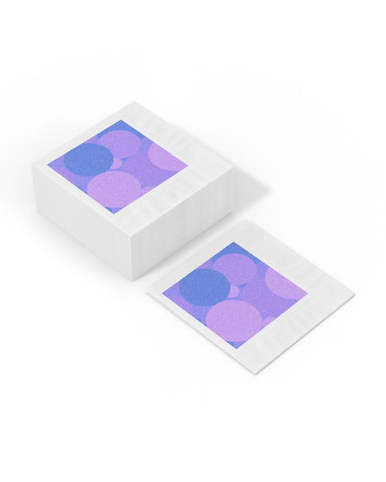Pastel Purple Family Patches White Coined Napkins, 6.5" x 6.5"