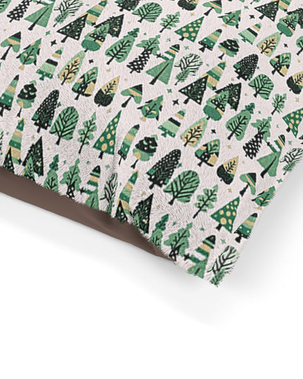 Mini Vintage Green Trees 28" × 18" Pet Bed