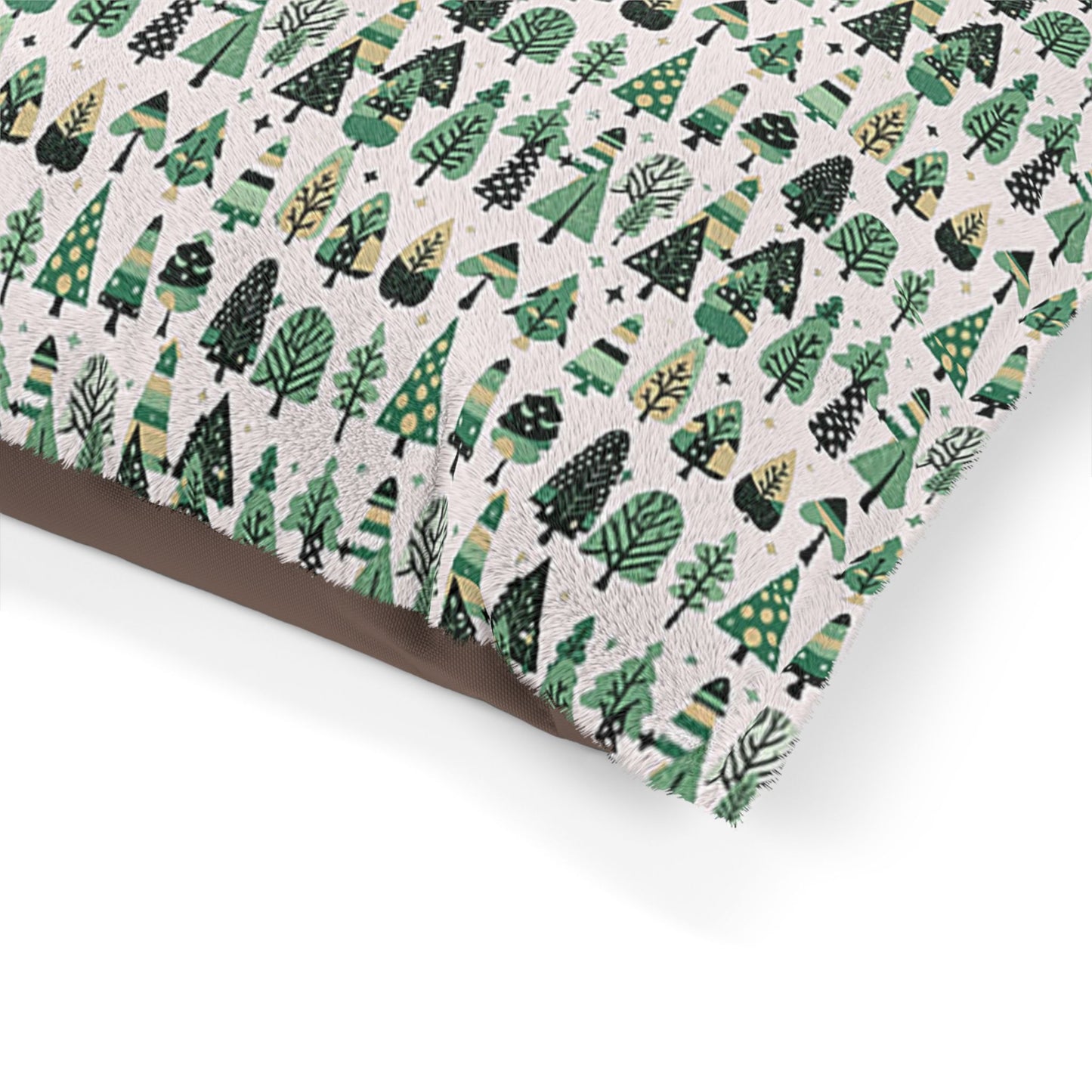 Mini Vintage Green Trees 28" × 18" Pet Bed