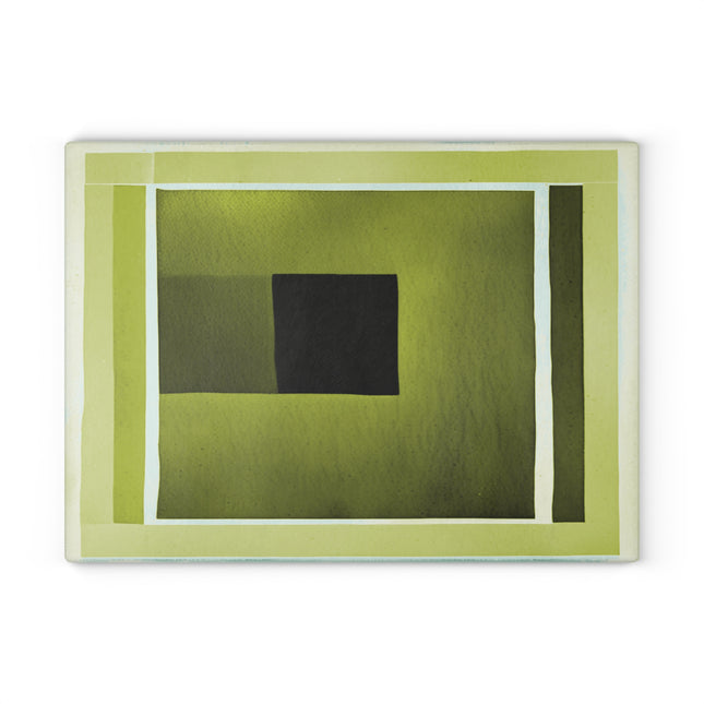 Lemongrass Shadow Glass Cutting Board, 11" x 15"