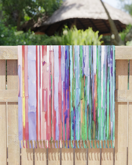 Striped Pastels 38" × 81" Boho Beach Cloth