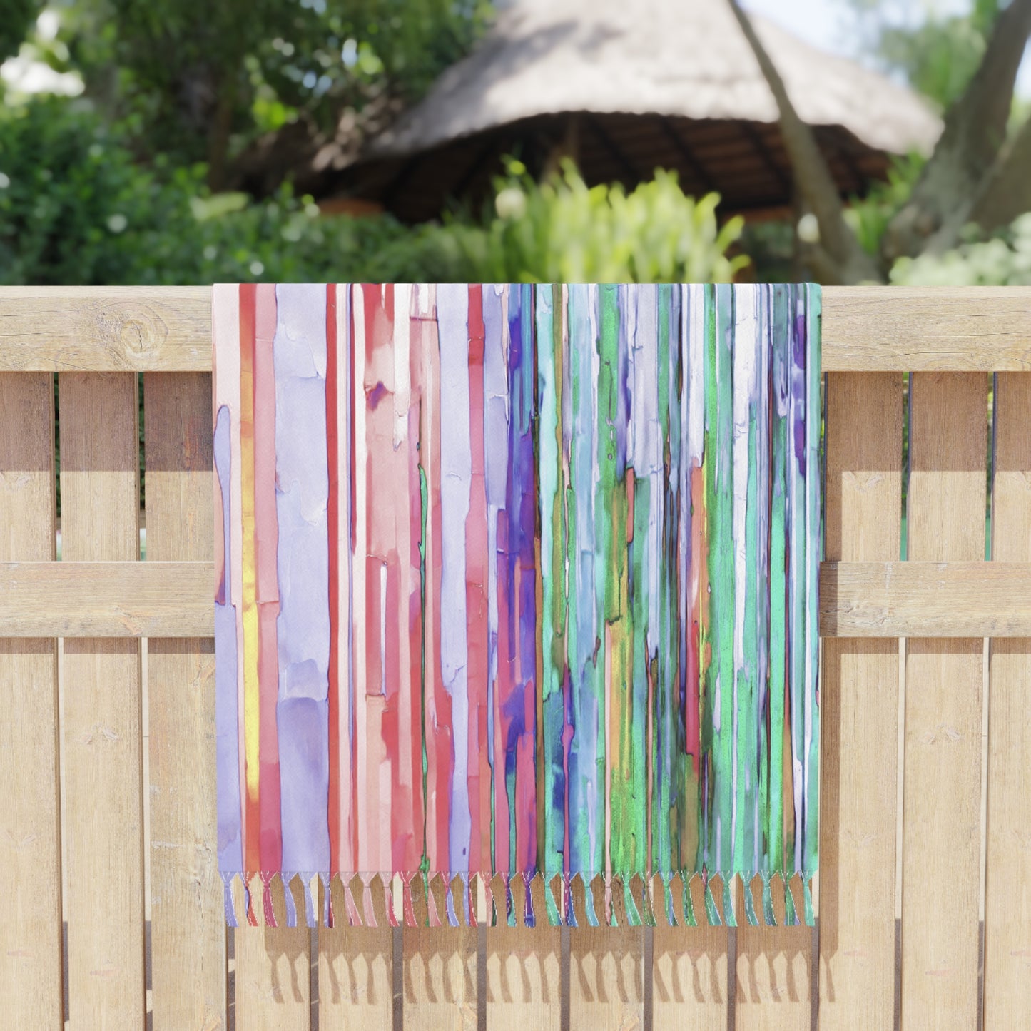 Striped Pastels 38" × 81" Boho Beach Cloth
