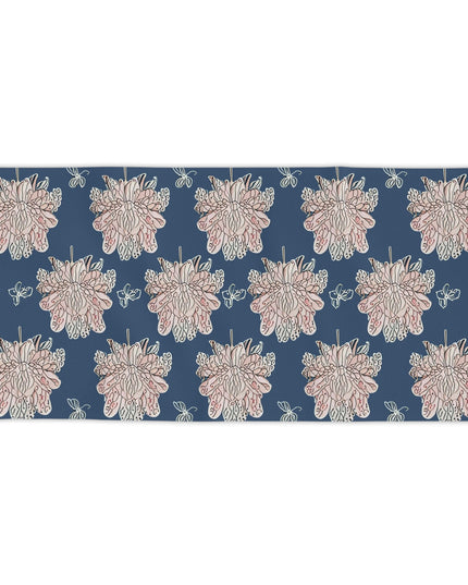 Rose White Floral Butterflies Beach Towel, 30" x 60"