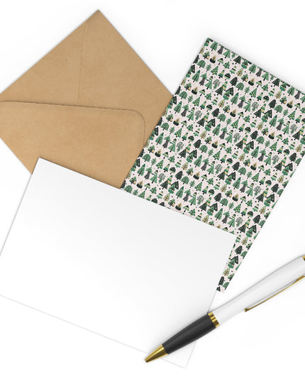 Mini Vintage Green Trees Postcards (7 pcs)