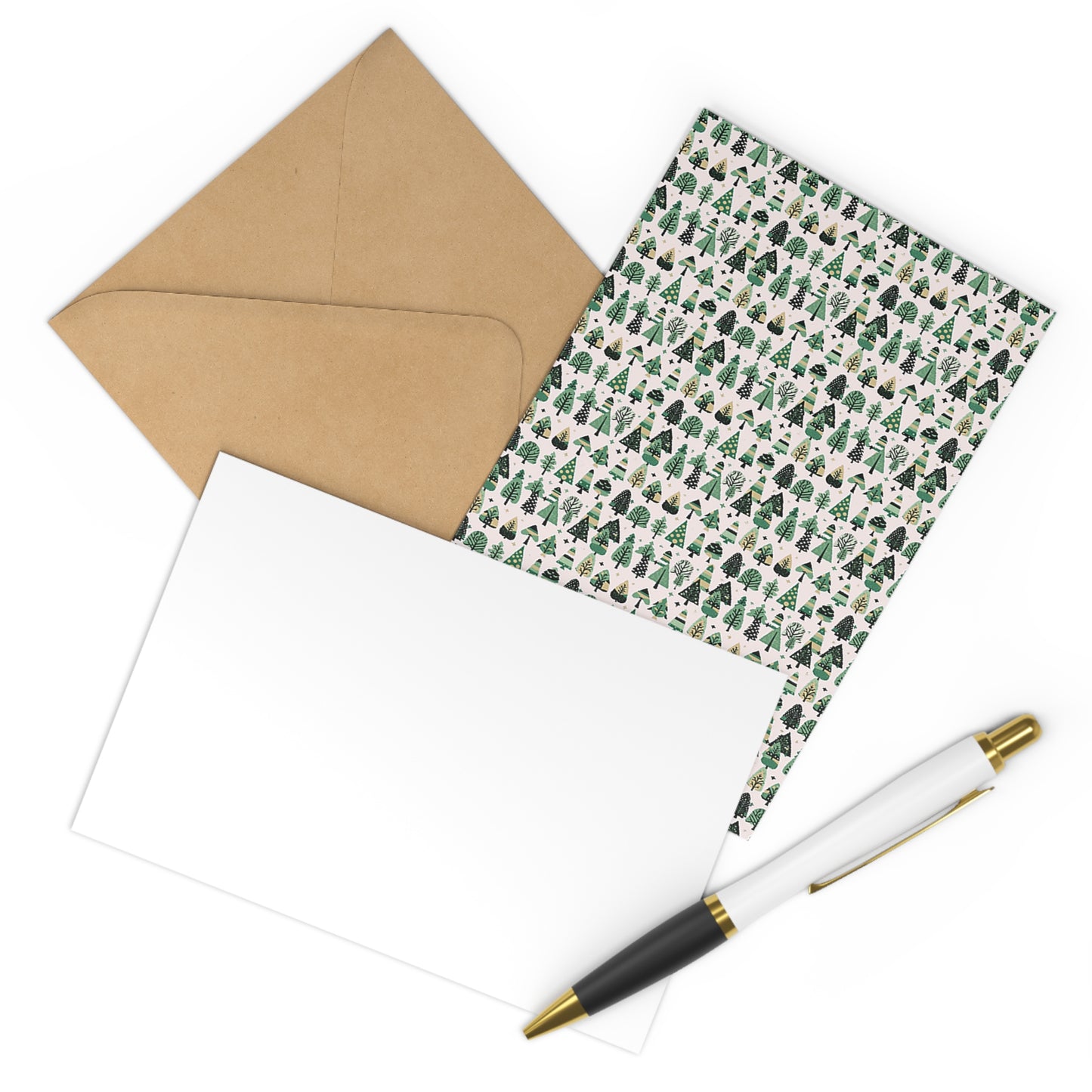 Mini Vintage Green Trees Postcards (7 pcs)