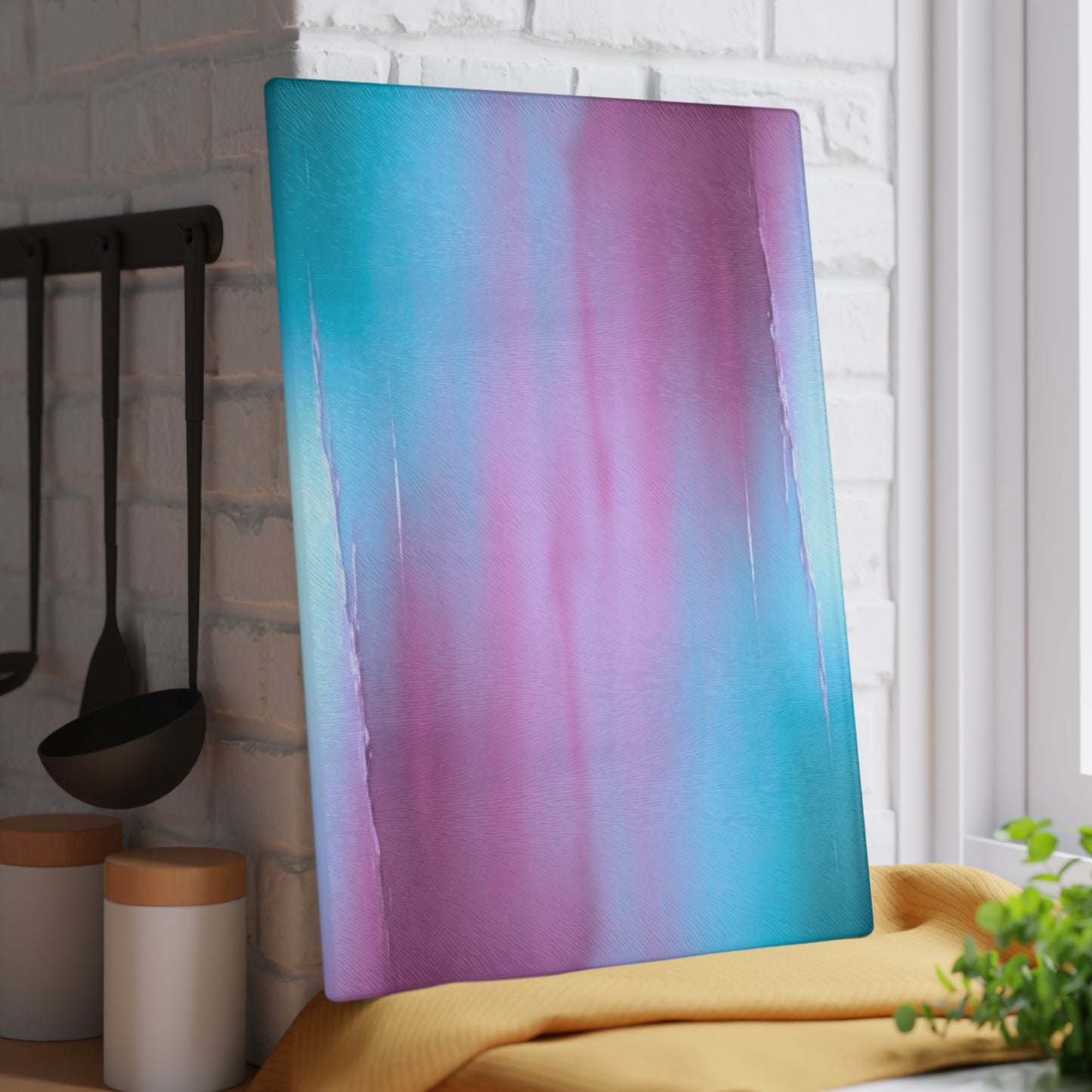 Wine Sea Blue Fog Glass Cutting Board, 11" x 15"
