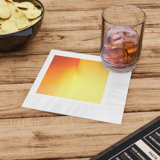 Phoenix Fade White Coined Napkins, 6.5" x 6.5"