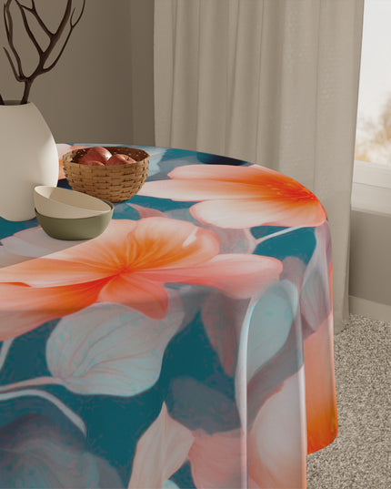 Orange Blossom Floral Bunch Tablecloth, 55" x 55"