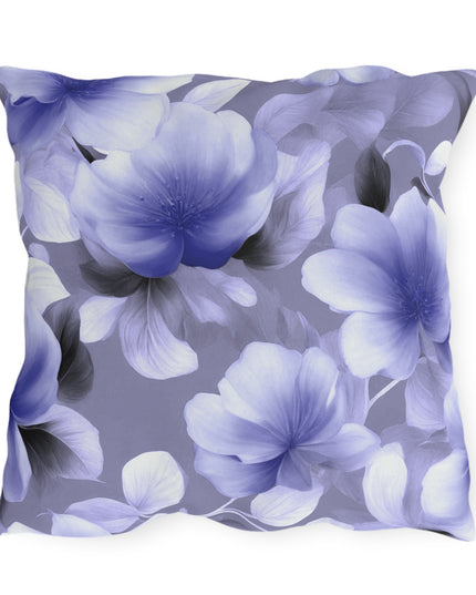 Indigo Blossom Floral Bunch 20" x 20" Outdoor Pillow