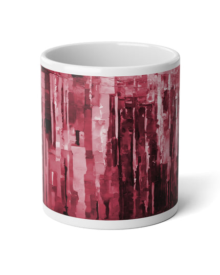 Striped Ruby 20 oz White Glossy Jumbo Mug