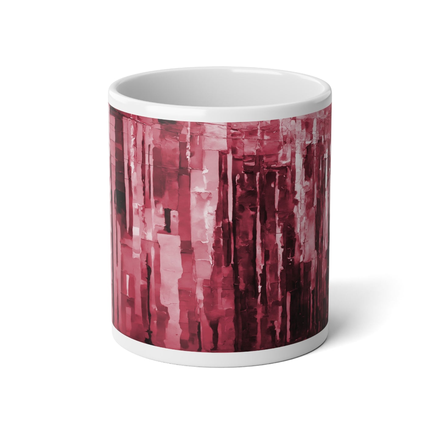 Striped Ruby 20 oz White Glossy Jumbo Mug