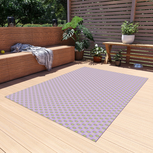 Magenta Star-crossed Bodies Outdoor Rug, 60" x 84"