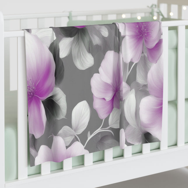 Purple Blossom Floral Bunch Baby Swaddle 30″×40″ Blanket