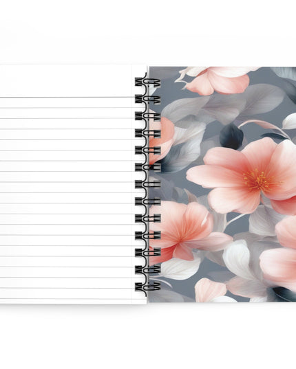 Red Blossom Floral Bunch Bound Journal, 5" x 7" 150 pages