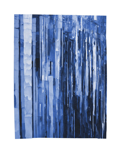 Striped Deep Blue Velveteen Plush Blanket, 60" x 80"