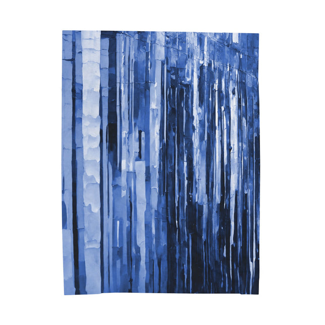 Striped Deep Blue Velveteen Plush Blanket, 60" x 80"