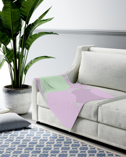 Pastel Lavender Purple and Soft Green Patches Baby Swaddle 30″×40″ Blanket