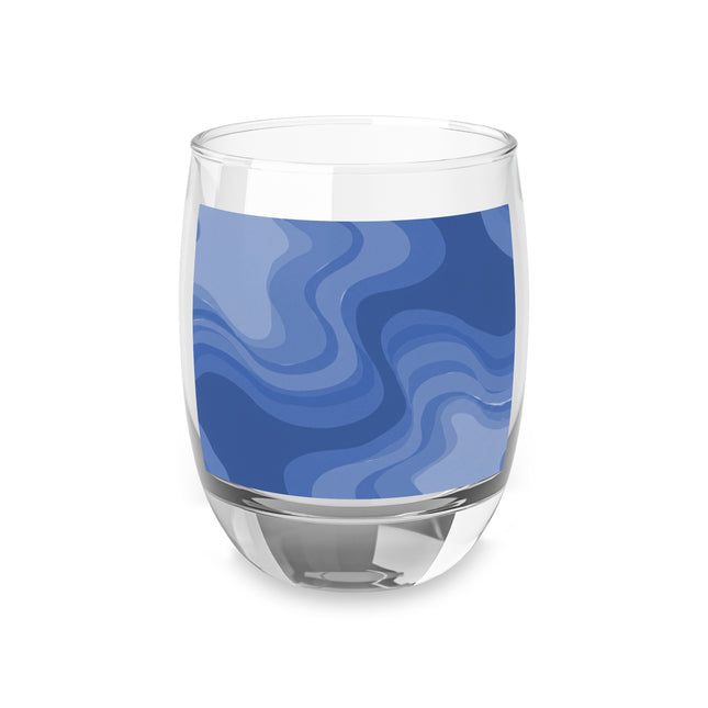 Deep Blue Wavey Whiskey Glass, 6 oz