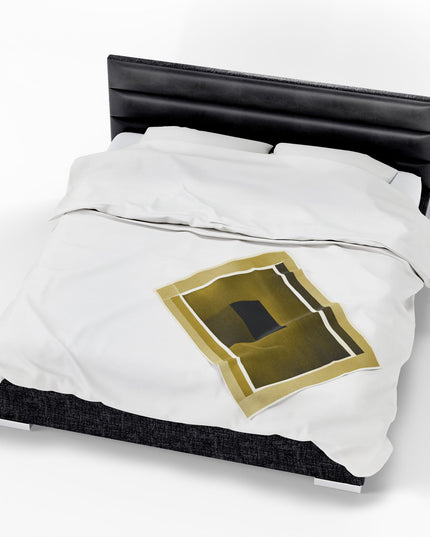 Tan Shadow Velveteen Plush Blanket, 30" x 40"