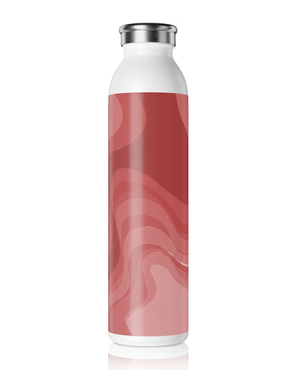 Power Red Wavey Slim Water Bottle, 20 oz White