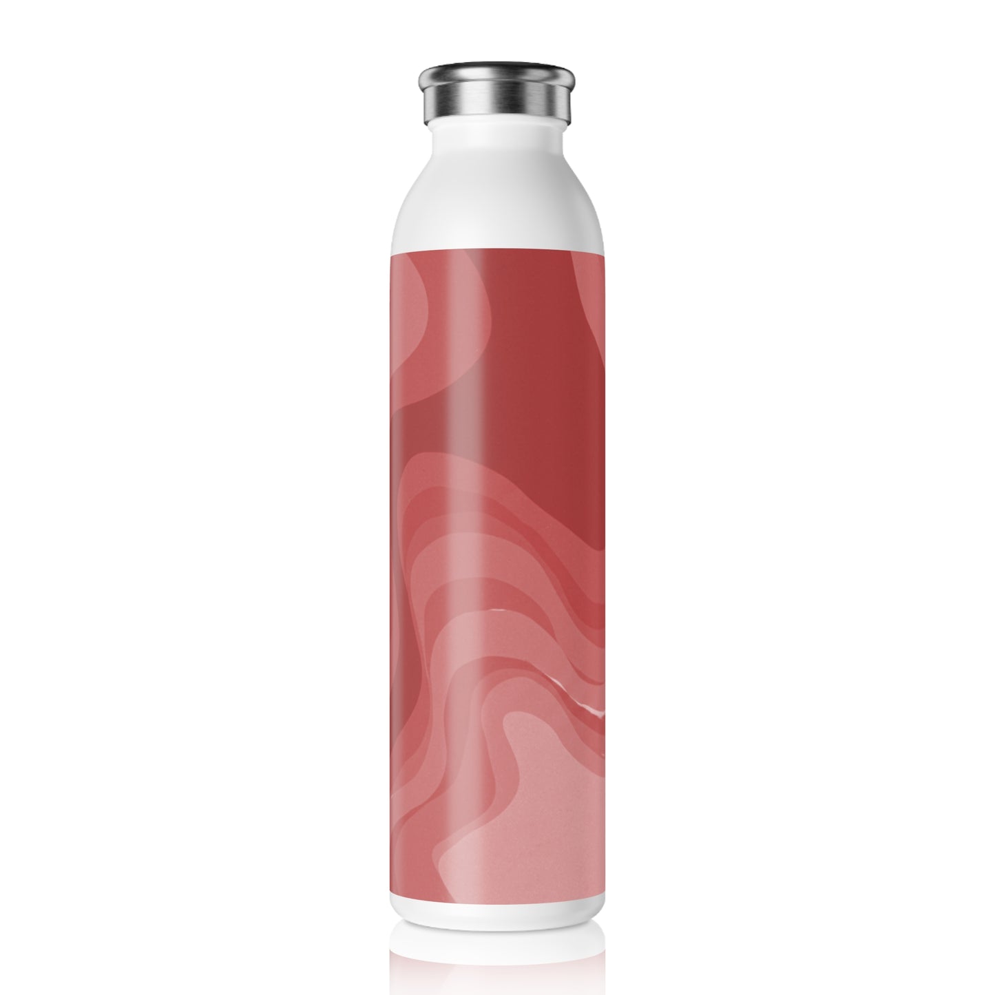 Power Red Wavey Slim Water Bottle, 20 oz White