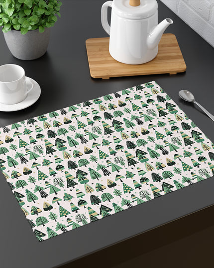Mini Vintage Green Trees Placemat, 1 pc