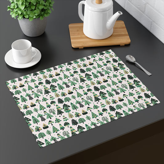 Mini Vintage Green Trees Placemat, 1 pc