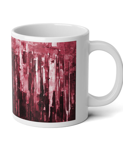 Striped Ruby 20 oz White Glossy Jumbo Mug