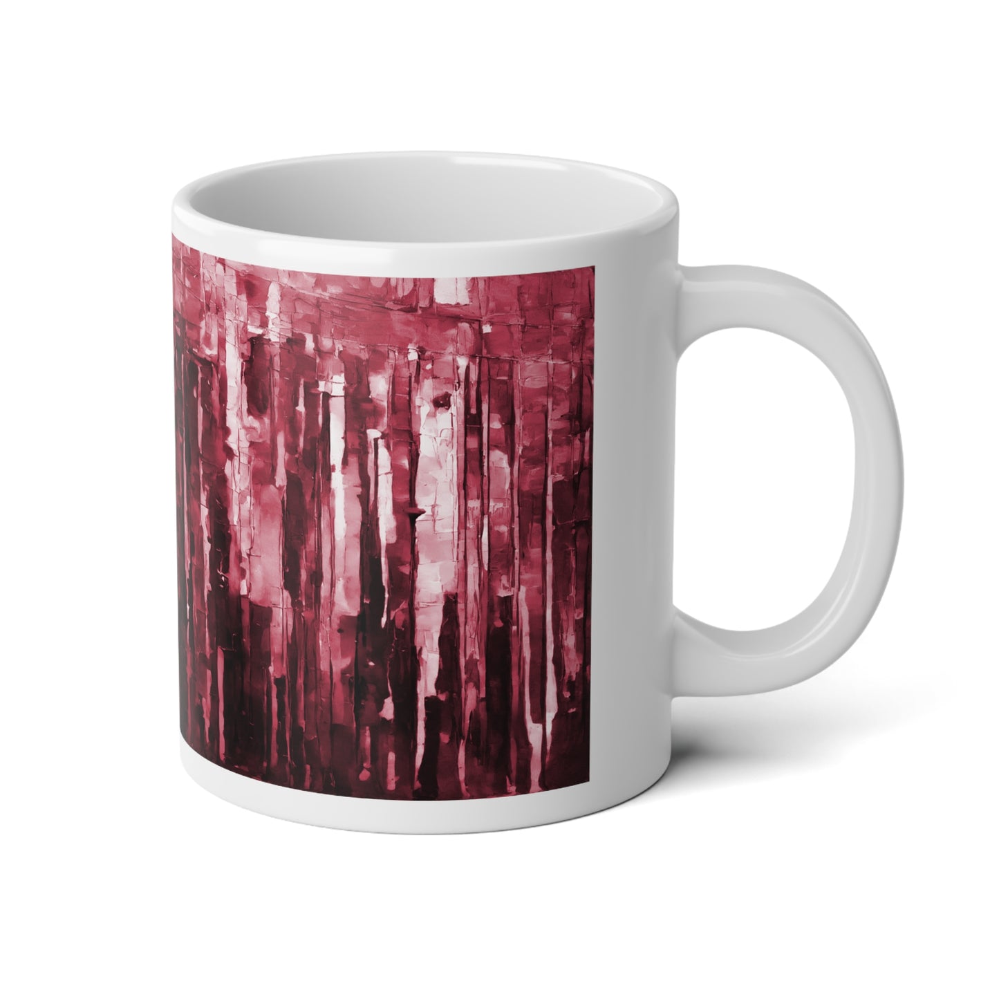 Striped Ruby 20 oz White Glossy Jumbo Mug