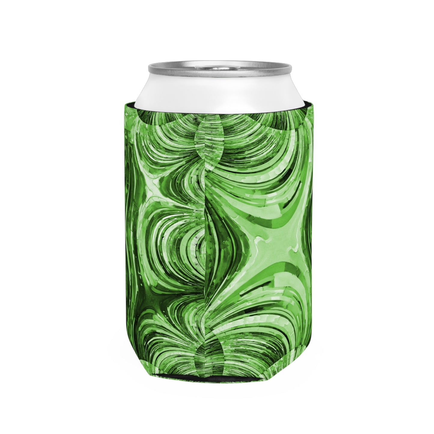 Uzi Spiral Mint Pastel 12 oz Can Cooler Sleeve