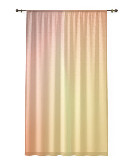 Hot Peach Fade Sheer Window Curtain, 50" x 84", partially transparent