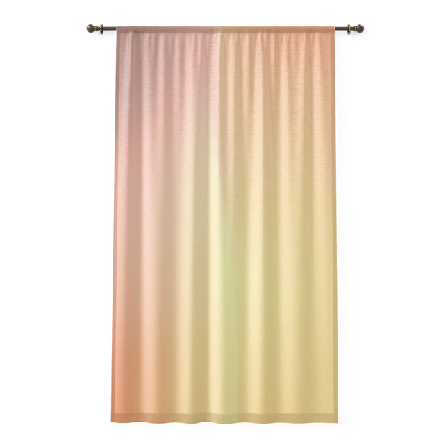 Hot Peach Fade Sheer Window Curtain, 50" x 84", partially transparent