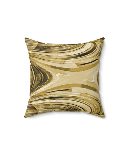 Uzi Spiral Light Brown 14" x 14" Faux Suede Square Pillow