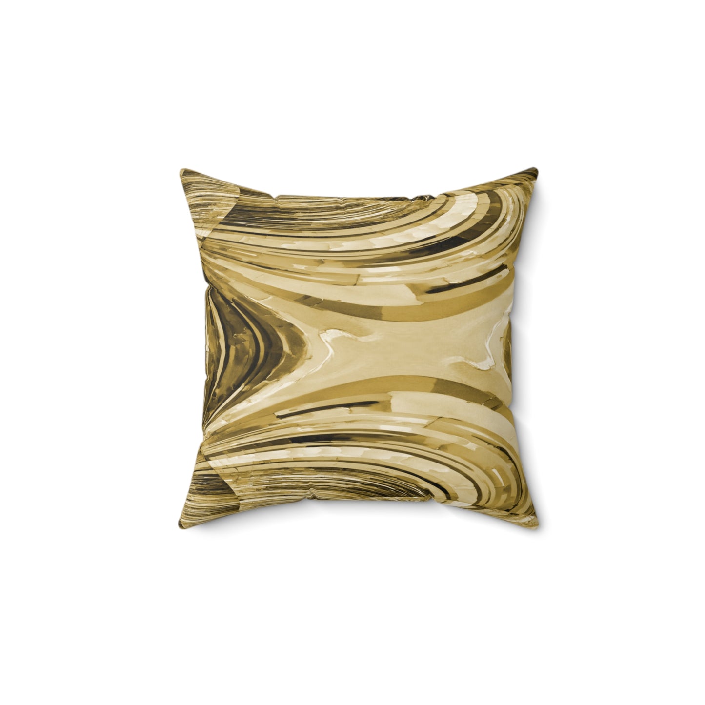 Uzi Spiral Light Brown 14" x 14" Faux Suede Square Pillow