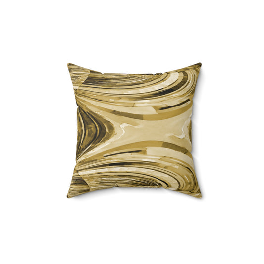 Uzi Spiral Light Brown 14" x 14" Faux Suede Square Pillow