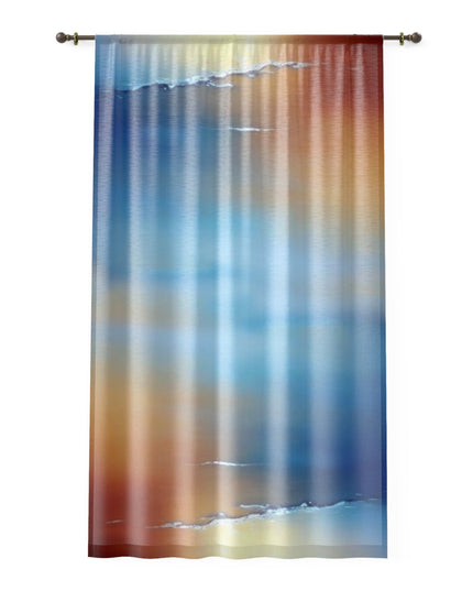 Blue Sea Red Orange Fog Window Curtain, 50" x 84", partially transparent