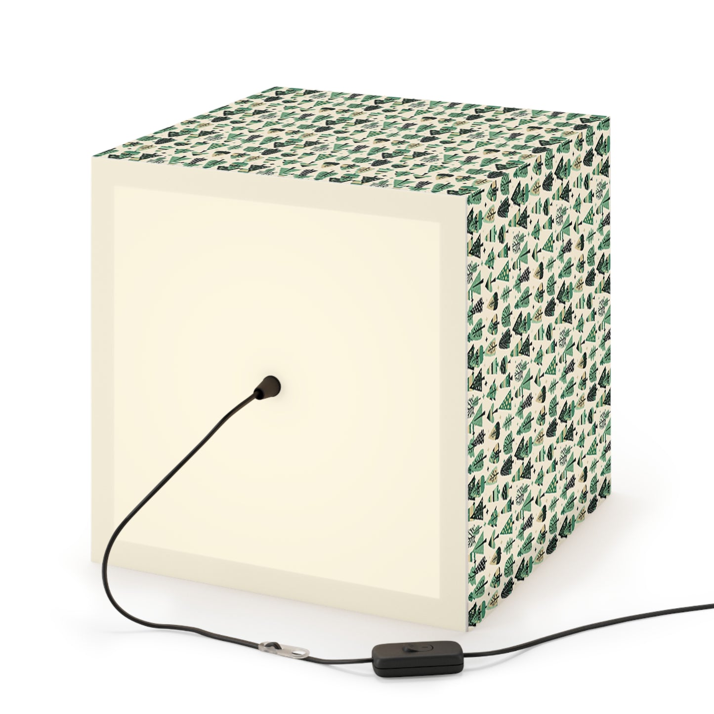 Mini Vintage Green Trees 11.7" × 11.5" × 11.5" Light Cube Lamp