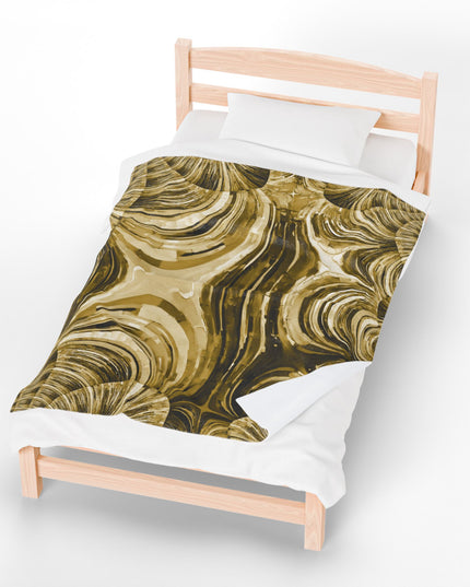 Uzi Spiral Light Brown Velveteen Plush Blanket, 50" x 60"