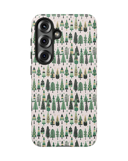 Mini Vintage Green Trees Samsung Galaxy S25 Tough Cases