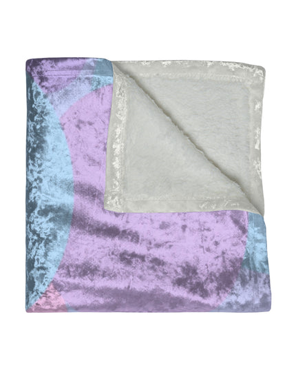 Pastel Purple and Mauve Patches 50" x 60" Crushed Velvet Blanket