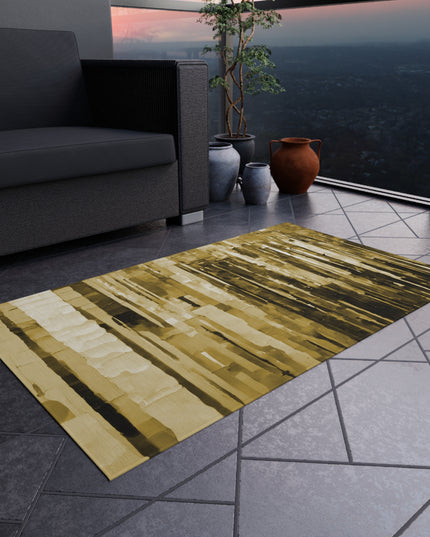 Striped Light Brown 36" x 60" Outdoor Rug
